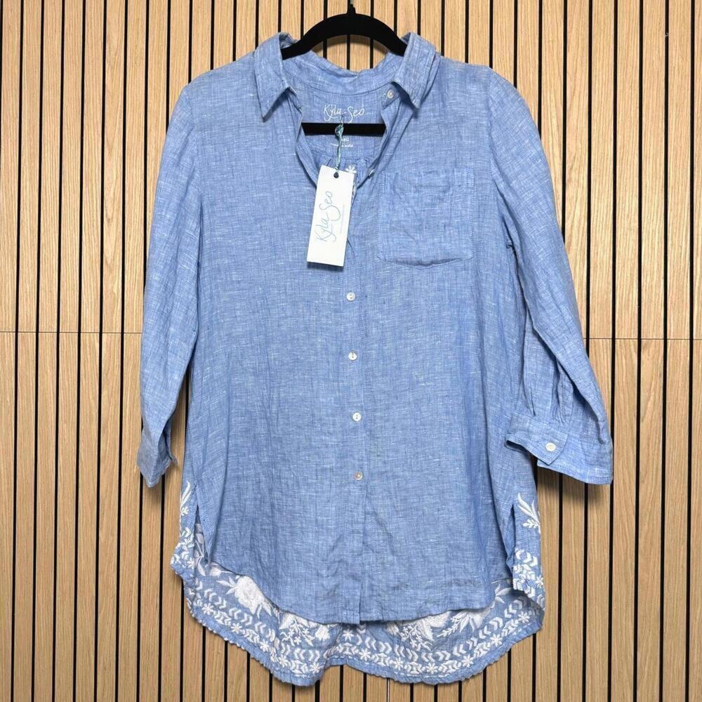 213 Kyla Seo “Joanna” Embroidered Linen Shirt (Small, NWT)